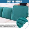 imageSmiry Waterproof Couch Cushion Covers Stretch Jacquard Thick Sofa Cushion Covers Washable Seat Slipcover Elastic Furniture Protector for Pets Kid 3PC GreyPeacock Green