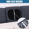 imageSmiry Waterproof Couch Cushion Covers Stretch Jacquard Thick Sofa Cushion Covers Washable Seat Slipcover Elastic Furniture Protector for Pets Kid 3PC GreyDark Grey