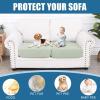imageSmiry Waterproof Couch Cushion Covers Stretch Jacquard Thick Sofa Cushion Covers Washable Seat Slipcover Elastic Furniture Protector for Pets Kid 3PC GreyGreen