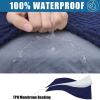 imageSmiry Waterproof Couch Cushion Covers Stretch Jacquard Thick Sofa Cushion Covers Washable Seat Slipcover Elastic Furniture Protector for Pets Kid 3PC GreyNavy