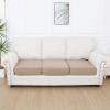 imageSmiry Waterproof Couch Cushion Covers Stretch Jacquard Thick Sofa Cushion Covers Washable Seat Slipcover Elastic Furniture Protector for Pets Kid 3PC GreyCamel