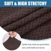 imageSmiry Waterproof Couch Cushion Covers Stretch Jacquard Thick Sofa Cushion Covers Washable Seat Slipcover Elastic Furniture Protector for Pets Kid 3PC GreyChocolate