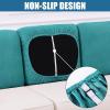 imageSmiry Waterproof Couch Cushion Covers Stretch Jacquard Thick Sofa Cushion Covers Washable Seat Slipcover Elastic Furniture Protector for Pets Kid 3PC GreyPeacock Green
