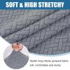 imageSmiry Waterproof Couch Cushion Covers Stretch Jacquard Thick Sofa Cushion Covers Washable Seat Slipcover Elastic Furniture Protector for Pets Kid 3PC GreyLight Grey