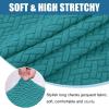 imageSmiry Waterproof Couch Cushion Covers Stretch Jacquard Thick Sofa Cushion Covers Washable Seat Slipcover Elastic Furniture Protector for Pets Kid 3PC GreyPeacock Green