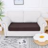 imageSmiry Waterproof Couch Cushion Covers Stretch Jacquard Thick Sofa Cushion Covers Washable Seat Slipcover Elastic Furniture Protector for Pets Kid 3PC GreyChocolate