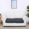 imageSmiry Waterproof Couch Cushion Covers Stretch Jacquard Thick Sofa Cushion Covers Washable Seat Slipcover Elastic Furniture Protector for Pets Kid 3PC GreyDark Grey