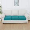 imageSmiry Waterproof Couch Cushion Covers Stretch Jacquard Thick Sofa Cushion Covers Washable Seat Slipcover Elastic Furniture Protector for Pets Kid 3PC GreyPeacock Green