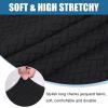 imageSmiry Waterproof Couch Cushion Covers Stretch Jacquard Thick Sofa Cushion Covers Washable Seat Slipcover Elastic Furniture Protector for Pets Kid 3PC GreyBlack