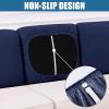 imageSmiry Waterproof Couch Cushion Covers Stretch Jacquard Thick Sofa Cushion Covers Washable Seat Slipcover Elastic Furniture Protector for Pets Kid 3PC GreyNavy