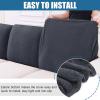 imageSmiry Waterproof Couch Cushion Covers Stretch Jacquard Thick Sofa Cushion Covers Washable Seat Slipcover Elastic Furniture Protector for Pets Kid 3PC GreyDark Grey