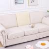 imageSmiry Waterproof Couch Cushion Covers Stretch Jacquard Thick Sofa Cushion Covers Washable Seat Slipcover Elastic Furniture Protector for Pets Kid 3PC GreyBeige