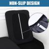 imageSmiry Waterproof Couch Cushion Covers Stretch Jacquard Thick Sofa Cushion Covers Washable Seat Slipcover Elastic Furniture Protector for Pets Kid 3PC GreyBlack