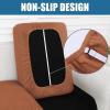 imageSmiry Waterproof Couch Cushion Covers Stretch Jacquard Thick Sofa Cushion Covers Washable Seat Slipcover Elastic Furniture Protector for Pets Kid 3PC GreyRust