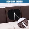 imageSmiry Waterproof Couch Cushion Covers Stretch Jacquard Thick Sofa Cushion Covers Washable Seat Slipcover Elastic Furniture Protector for Pets Kid 3PC GreyChocolate