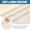 imageSmiry Waterproof Couch Cushion Covers Stretch Jacquard Thick Sofa Cushion Covers Washable Seat Slipcover Elastic Furniture Protector for Pets Kid 3PC GreyBeige