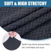 imageSmiry Waterproof Couch Cushion Covers Stretch Jacquard Thick Sofa Cushion Covers Washable Seat Slipcover Elastic Furniture Protector for Pets Kid 3PC GreyDark Grey