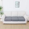imageSmiry Waterproof Couch Cushion Covers Stretch Jacquard Thick Sofa Cushion Covers Washable Seat Slipcover Elastic Furniture Protector for Pets Kid 3PC GreyLight Grey