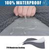 imageSmiry Waterproof Couch Cushion Covers Stretch Jacquard Thick Sofa Cushion Covers Washable Seat Slipcover Elastic Furniture Protector for Pets Kid 3PC GreyGrey