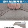 imageSmiry Waterproof Couch Cushion Covers Stretch Jacquard Thick Sofa Cushion Covers Washable Seat Slipcover Elastic Furniture Protector for Pets Kid 3PC GreyTaupe