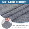 imageSmiry Waterproof Couch Cushion Covers Stretch Jacquard Thick Sofa Cushion Covers Washable Seat Slipcover Elastic Furniture Protector for Pets Kid 3PC GreyLight Grey