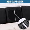 imageSmiry Waterproof Couch Cushion Covers Stretch Jacquard Thick Sofa Cushion Covers Washable Seat Slipcover Elastic Furniture Protector for Pets Kid 3PC GreyBlack