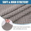 imageSmiry Waterproof Couch Cushion Covers Stretch Jacquard Thick Sofa Cushion Covers Washable Seat Slipcover Elastic Furniture Protector for Pets Kid 3PC GreyTaupe