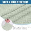 imageSmiry Waterproof Couch Cushion Covers Stretch Jacquard Thick Sofa Cushion Covers Washable Seat Slipcover Elastic Furniture Protector for Pets Kid 3PC GreyGreen