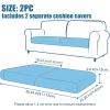 imageSmiry Waterproof Couch Cushion Covers Stretch Jacquard Thick Sofa Cushion Covers Washable Seat Slipcover Elastic Furniture Protector for Pets Kid 3PC GreyBeige