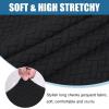 imageSmiry Waterproof Couch Cushion Covers Stretch Jacquard Thick Sofa Cushion Covers Washable Seat Slipcover Elastic Furniture Protector for Pets Kid 3PC GreyBlack
