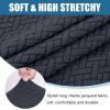 imageSmiry Waterproof Couch Cushion Covers Stretch Jacquard Thick Sofa Cushion Covers Washable Seat Slipcover Elastic Furniture Protector for Pets Kid 3PC GreyDark Grey