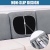 imageSmiry Waterproof Couch Cushion Covers Stretch Jacquard Thick Sofa Cushion Covers Washable Seat Slipcover Elastic Furniture Protector for Pets Kid 3PC GreyLight Grey