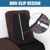 imageSmiry Waterproof Couch Cushion Covers Stretch Jacquard Thick Sofa Cushion Covers Washable Seat Slipcover Elastic Furniture Protector for Pets Kid 3PC GreyChocolate