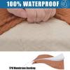 imageSmiry Waterproof Couch Cushion Covers Stretch Jacquard Thick Sofa Cushion Covers Washable Seat Slipcover Elastic Furniture Protector for Pets Kid 3PC GreyRust