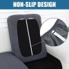 imageSmiry Waterproof Couch Cushion Covers Stretch Jacquard Thick Sofa Cushion Covers Washable Seat Slipcover Elastic Furniture Protector for Pets Kid 3PC GreyGrey