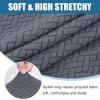 imageSmiry Waterproof Couch Cushion Covers Stretch Jacquard Thick Sofa Cushion Covers Washable Seat Slipcover Elastic Furniture Protector for Pets Kid 3PC GreyGrey