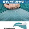 imageSmiry Waterproof Couch Cushion Covers Stretch Jacquard Thick Sofa Cushion Covers Washable Seat Slipcover Elastic Furniture Protector for Pets Kid 3PC GreyPeacock Green