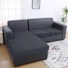 imageSmiry Waterproof Couch Cushion Covers Stretch Jacquard Thick Sofa Cushion Covers Washable Seat Slipcover Elastic Furniture Protector for Pets Kid 3PC GreyDark Grey