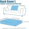 imageSmiry Waterproof Couch Cushion Covers Stretch Jacquard Thick Sofa Cushion Covers Washable Seat Slipcover Elastic Furniture Protector for Pets Kid 3PC GreyDark Grey