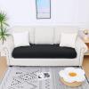 imageSmiry Waterproof Couch Cushion Covers Stretch Jacquard Thick Sofa Cushion Covers Washable Seat Slipcover Elastic Furniture Protector for Pets Kid 3PC GreyBlack