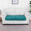 imageSmiry Waterproof Couch Cushion Covers Stretch Jacquard Thick Sofa Cushion Covers Washable Seat Slipcover Elastic Furniture Protector for Pets Kid 3PC GreyPeacock Green