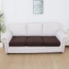 imageSmiry Waterproof Couch Cushion Covers Stretch Jacquard Thick Sofa Cushion Covers Washable Seat Slipcover Elastic Furniture Protector for Pets Kid 3PC GreyChocolate