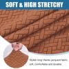 imageSmiry Waterproof Couch Cushion Covers Stretch Jacquard Thick Sofa Cushion Covers Washable Seat Slipcover Elastic Furniture Protector for Pets Kid 3PC GreyRust
