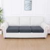 imageSmiry Waterproof Couch Cushion Covers Stretch Jacquard Thick Sofa Cushion Covers Washable Seat Slipcover Elastic Furniture Protector for Pets Kid 3PC GreyGrey