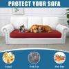 imageSmiry Waterproof Couch Cushion Covers Stretch Washable Sofa Cushion Cover Soft Sofa Slipcover Elastic NonSlip Furniture Protector for Pets Kid 3 Pack ChocolateWine Red