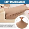 imageSmiry Waterproof Couch Cushion Covers Stretch Washable Sofa Cushion Cover Soft Sofa Slipcover Elastic NonSlip Furniture Protector for Pets Kid 3 Pack ChocolateCamel