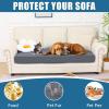 imageSmiry Waterproof Couch Cushion Covers Stretch Washable Sofa Cushion Cover Soft Sofa Slipcover Elastic NonSlip Furniture Protector for Pets Kid 3 Pack ChocolateDark Grey