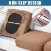 imageSmiry Waterproof Couch Cushion Covers Stretch Washable Sofa Cushion Cover Soft Sofa Slipcover Elastic NonSlip Furniture Protector for Pets Kid 3 Pack ChocolateCamel