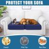 imageSmiry Waterproof Couch Cushion Covers Stretch Washable Sofa Cushion Cover Soft Sofa Slipcover Elastic NonSlip Furniture Protector for Pets Kid 3 Pack ChocolateNavy