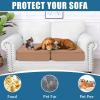 imageSmiry Waterproof Couch Cushion Covers Stretch Washable Sofa Cushion Cover Soft Sofa Slipcover Elastic NonSlip Furniture Protector for Pets Kid 3 Pack ChocolateCamel